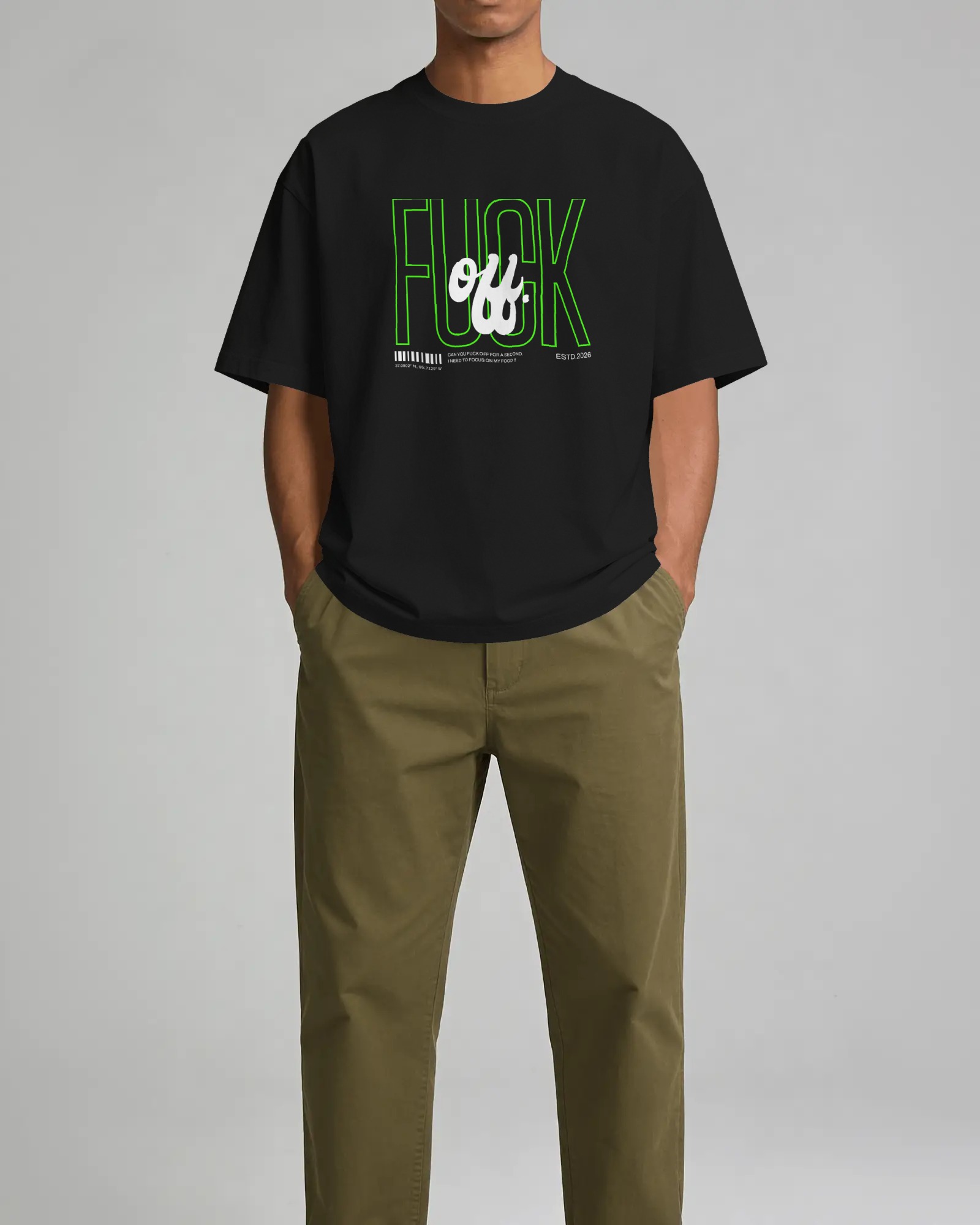 Frenzzy's Unisex Oversized Tee - French Thick Cotton : Neon Nerd Edition